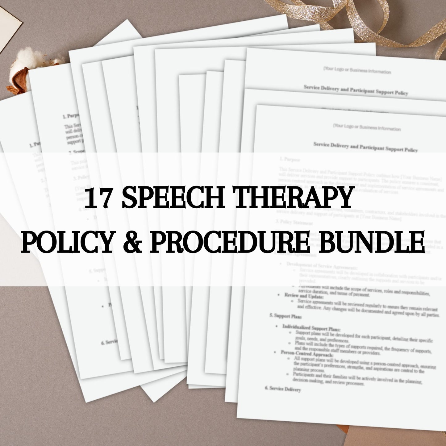 Speech Therapy Policy & Procedure Template Bundle