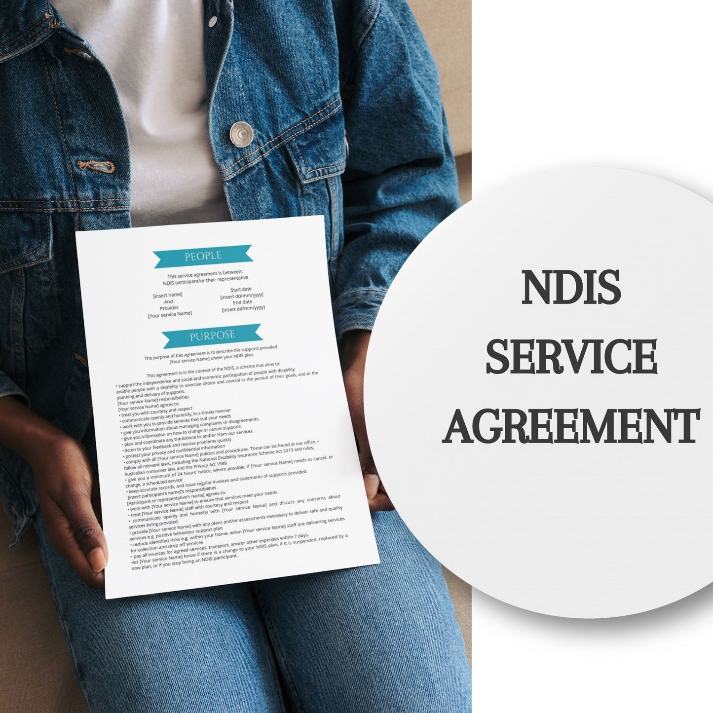 Service Agreement Canva Template TEAL Design