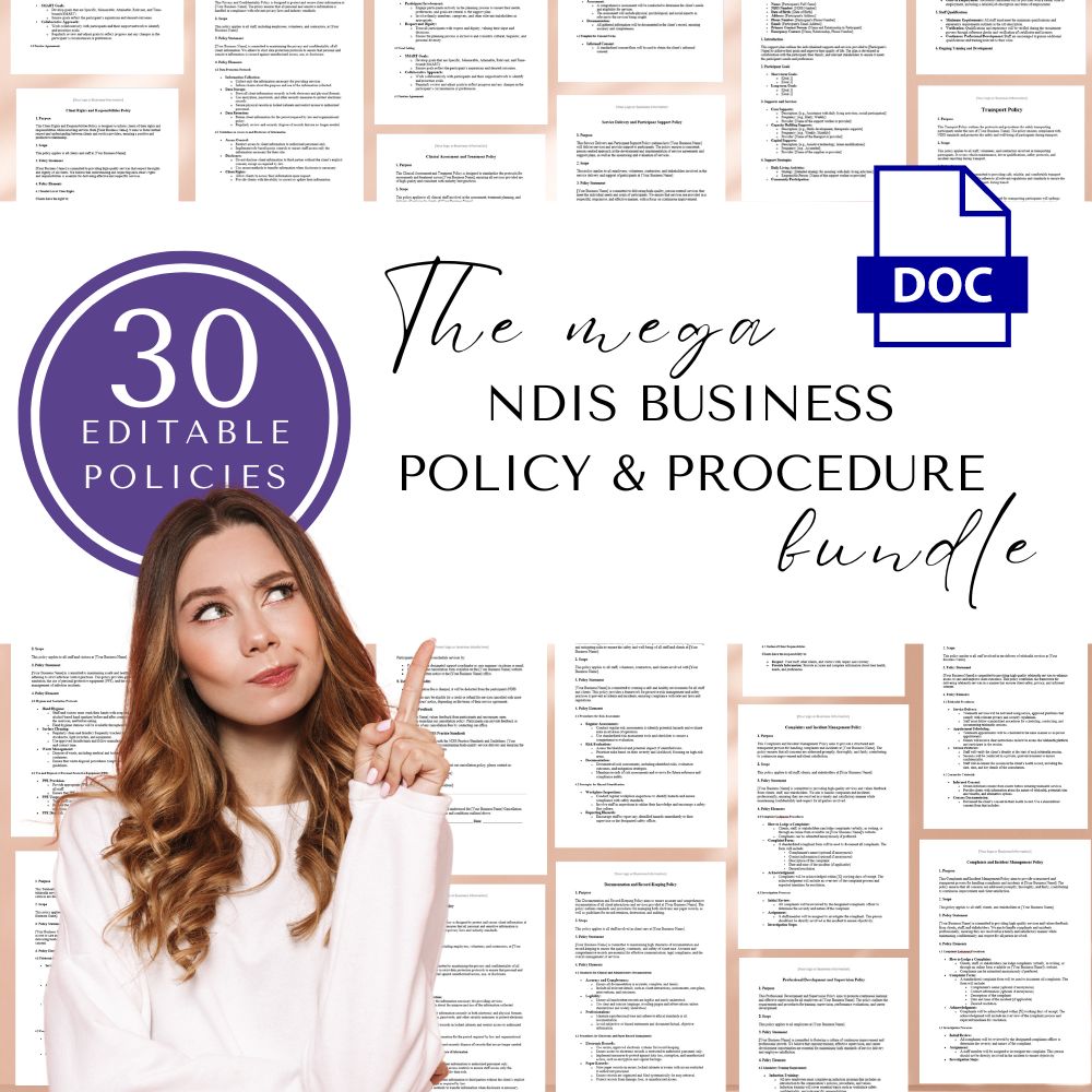 Mega Support Worker Policy & Procedure Bundle (30) Templates