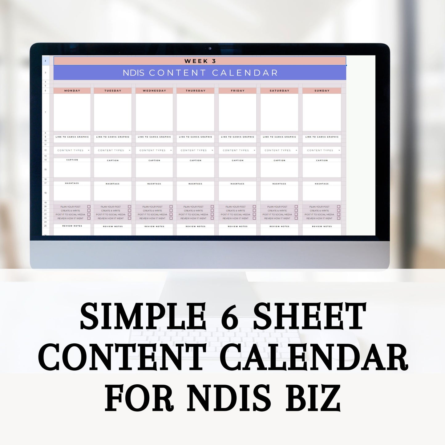 NDIS Social Media Content Calendar Template