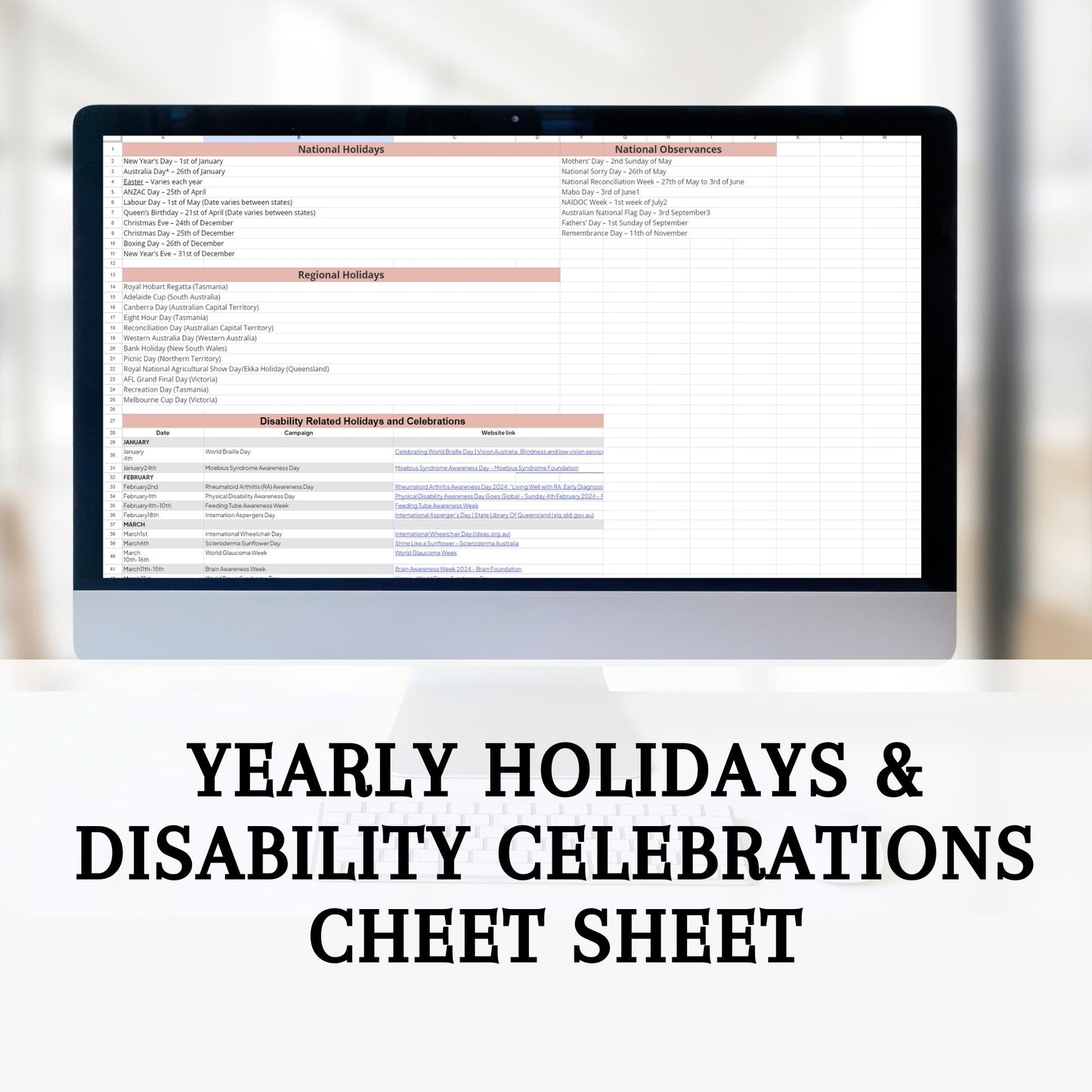 NDIS Social Media Content Calendar Template