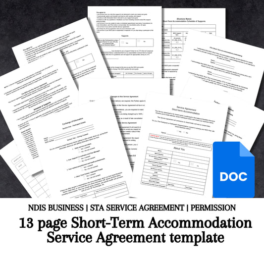 Short Term Accommodation Service Agreement Template