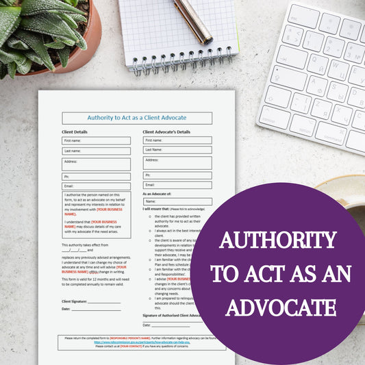 Authority to Act As An Advocate Template