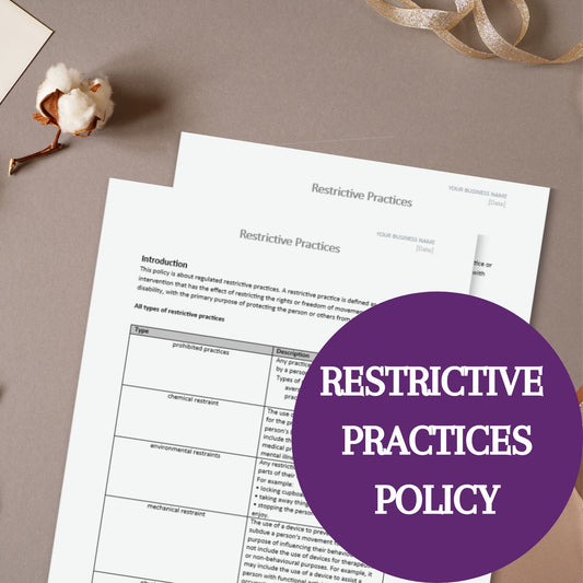 Restrictive Practices Policy Template