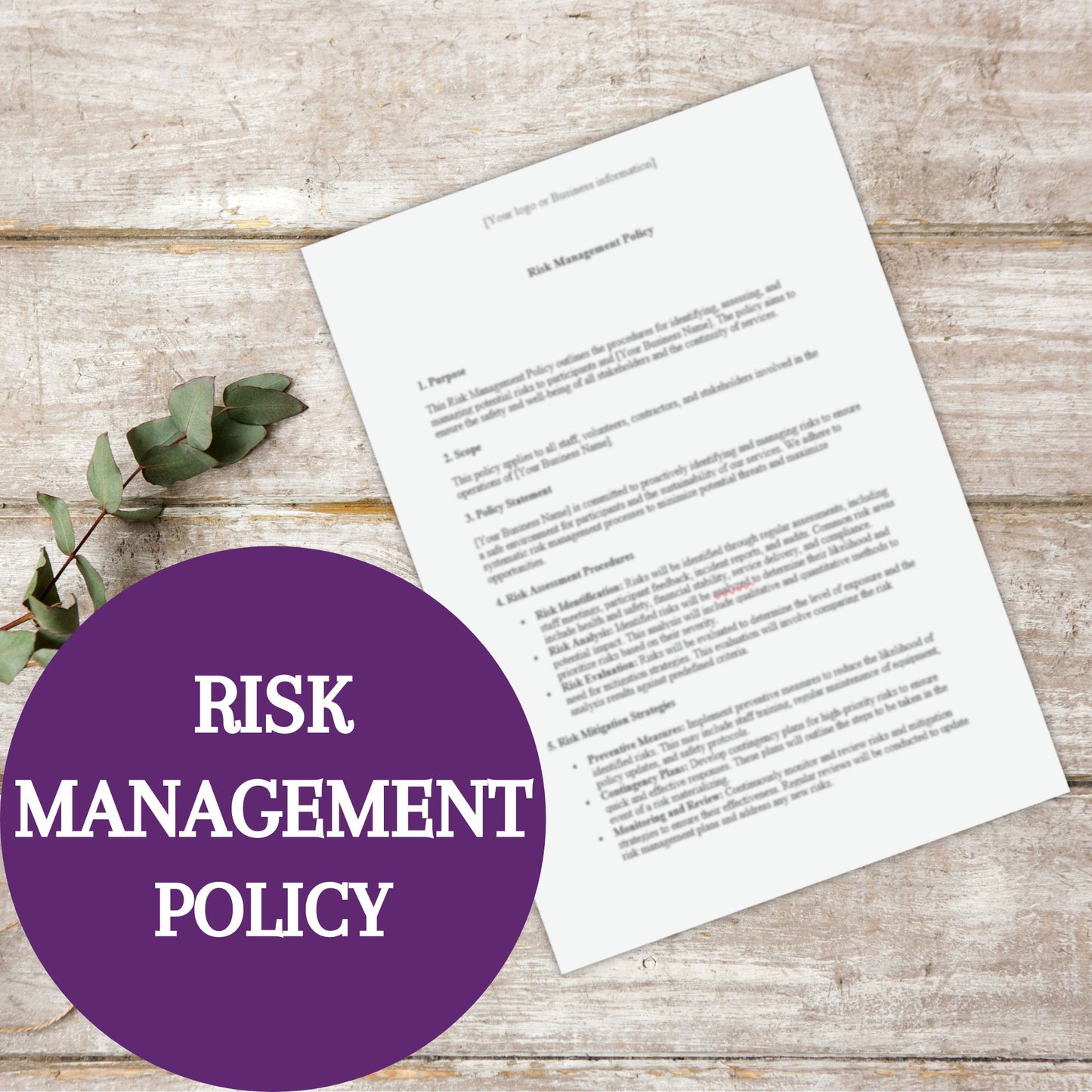 Risk Management Policy Template