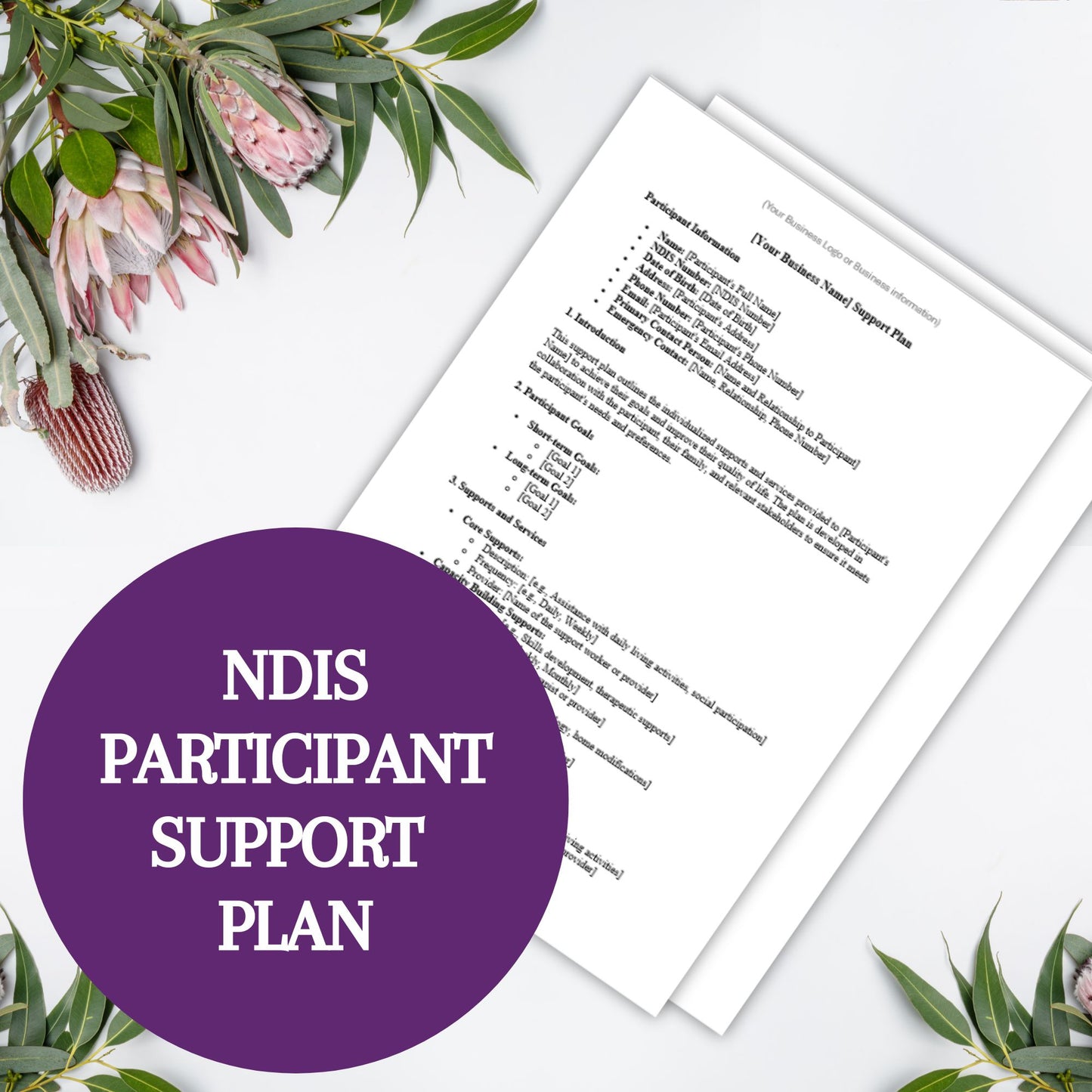 Participant Support Plan Template