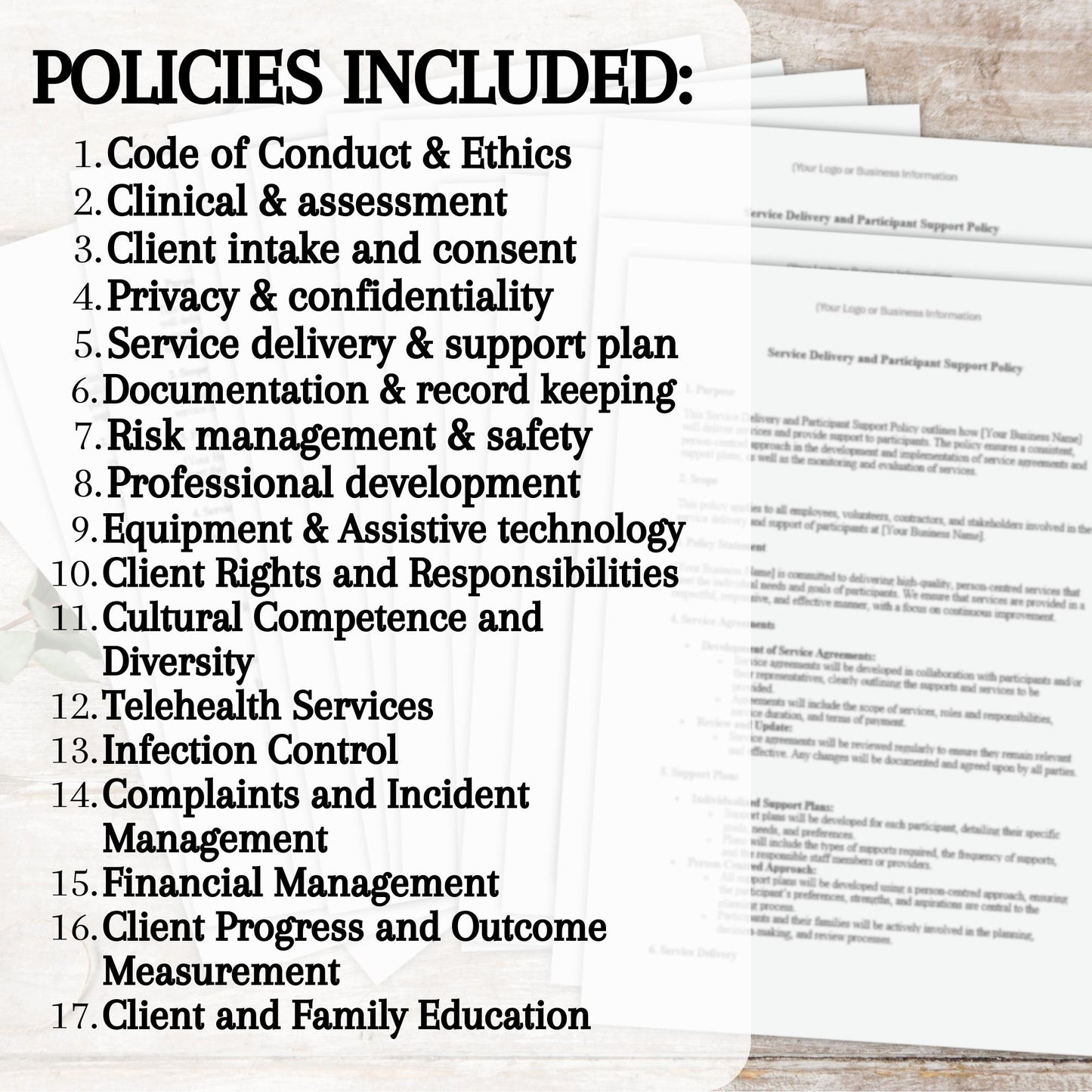 Occupational Therapy Policy & Procedure Bundle Template