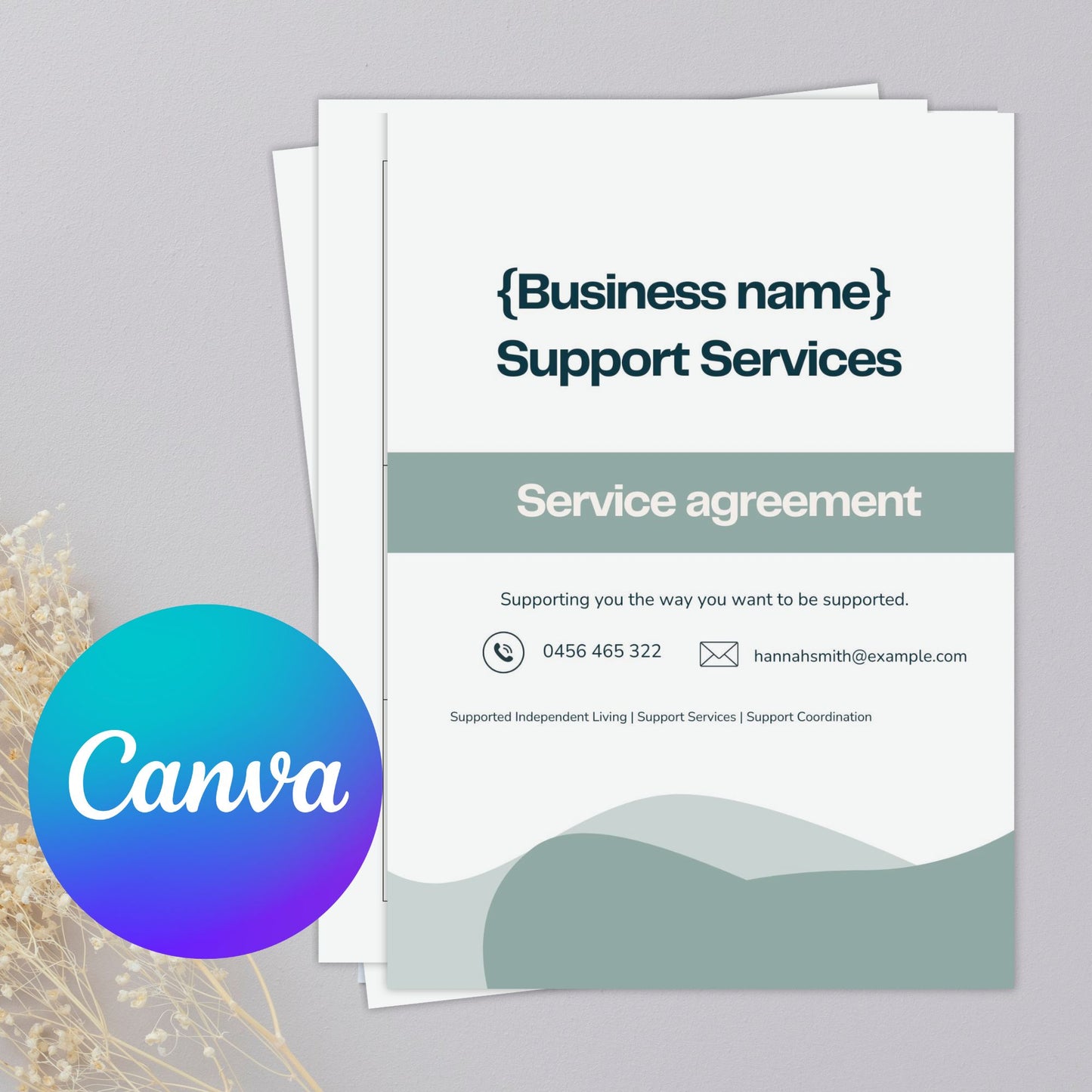 Service Agreement Canva Template BLUE Design