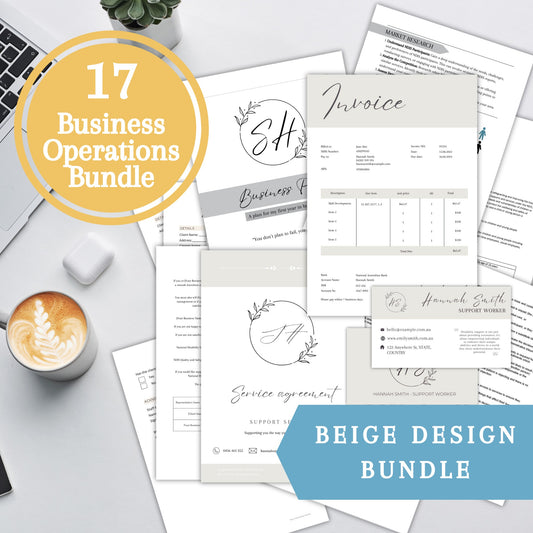 NDIS Support Worker Business Operations Bundle Templates